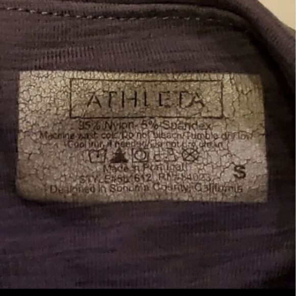 S ATHLETA GRAY Criss-Cross Back yoga exercise Tank Top SMALL - Picture 3 of 3